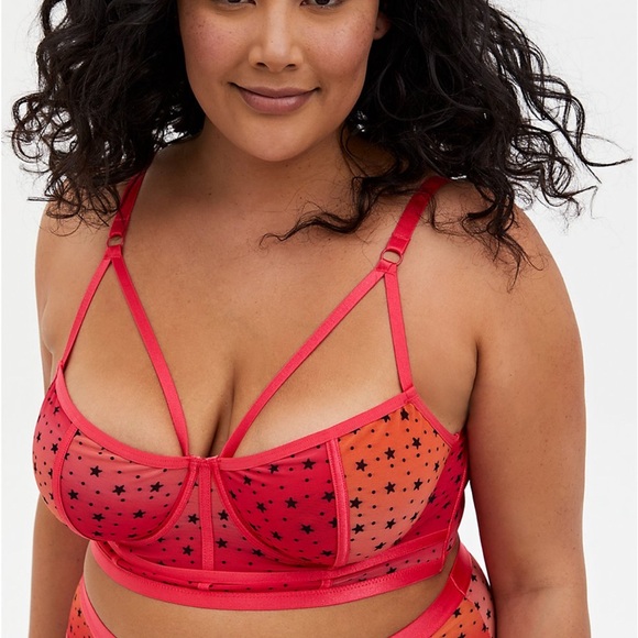 NWT Torrid Berry Stars Bra + Panties (set) - Picture 6 of 6